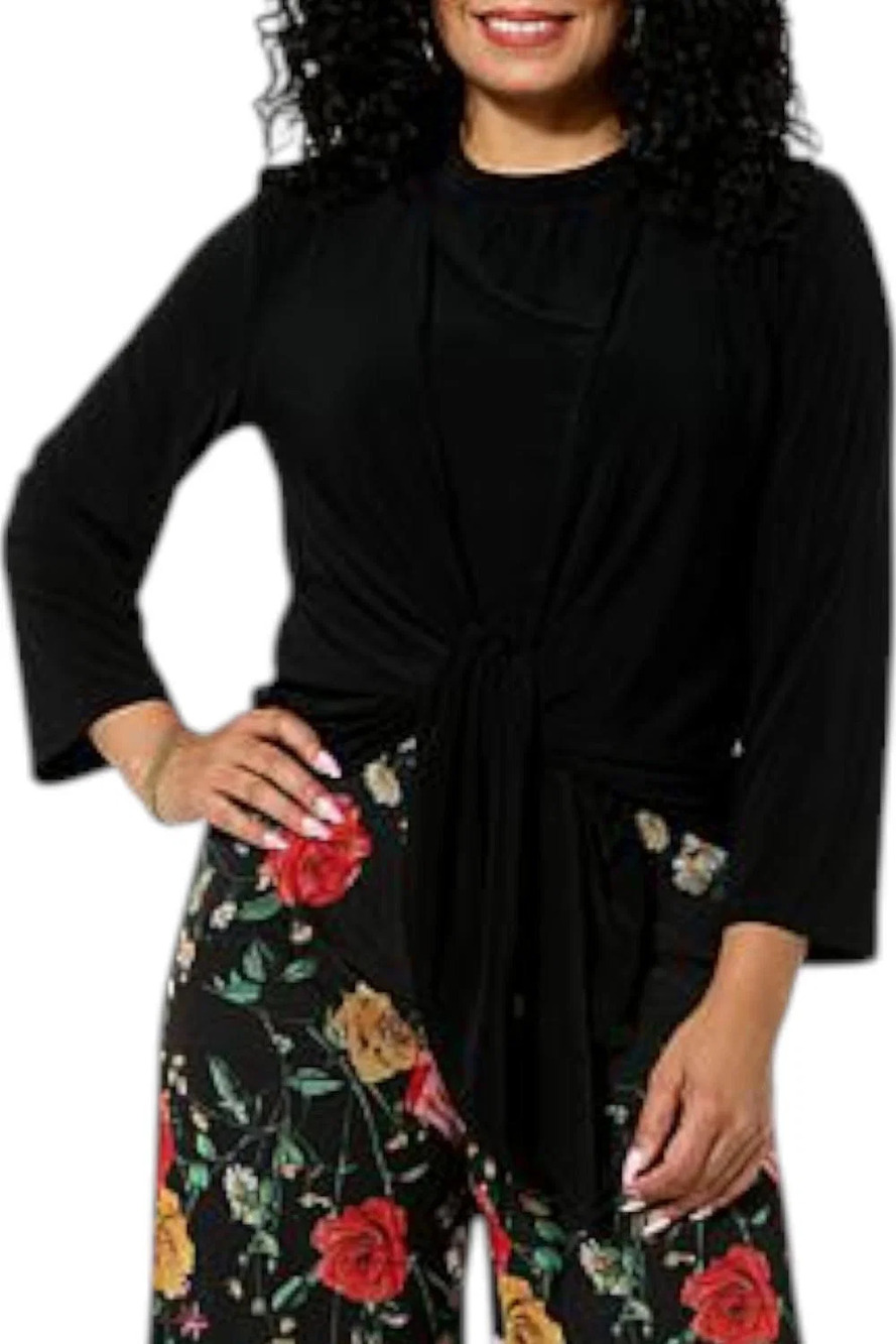 Antthony Women's Front Tie Shrug Black - Regular